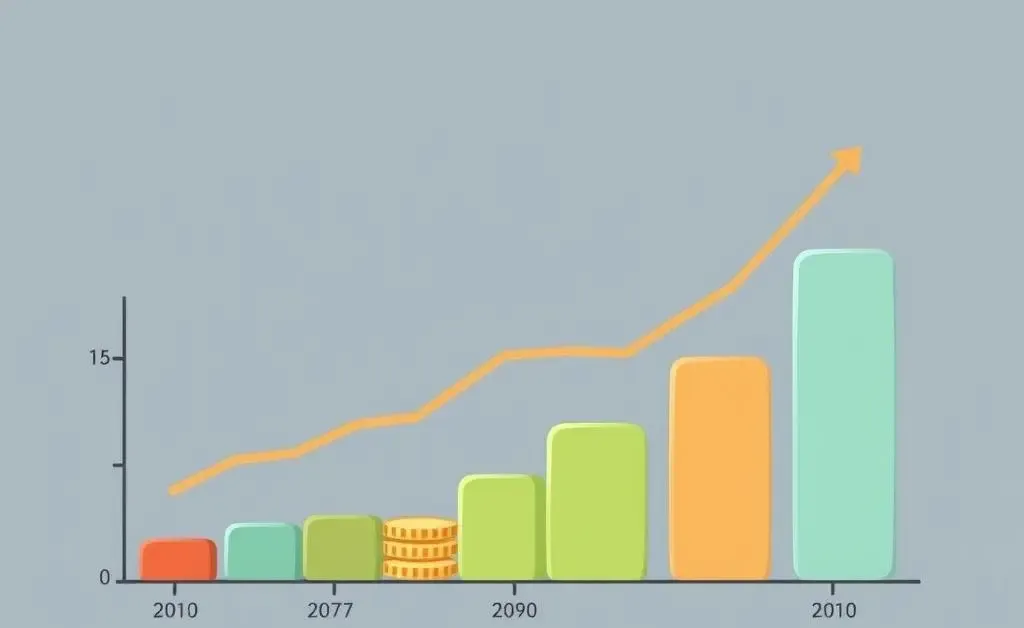 A minimalist chart showing the growth of investments over time.