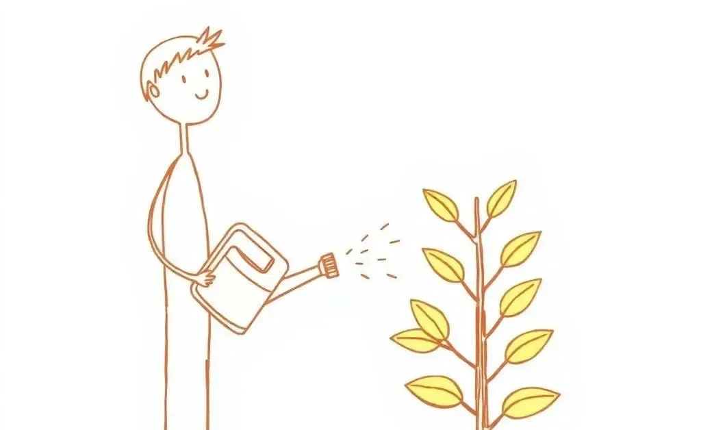Person watering a money tree