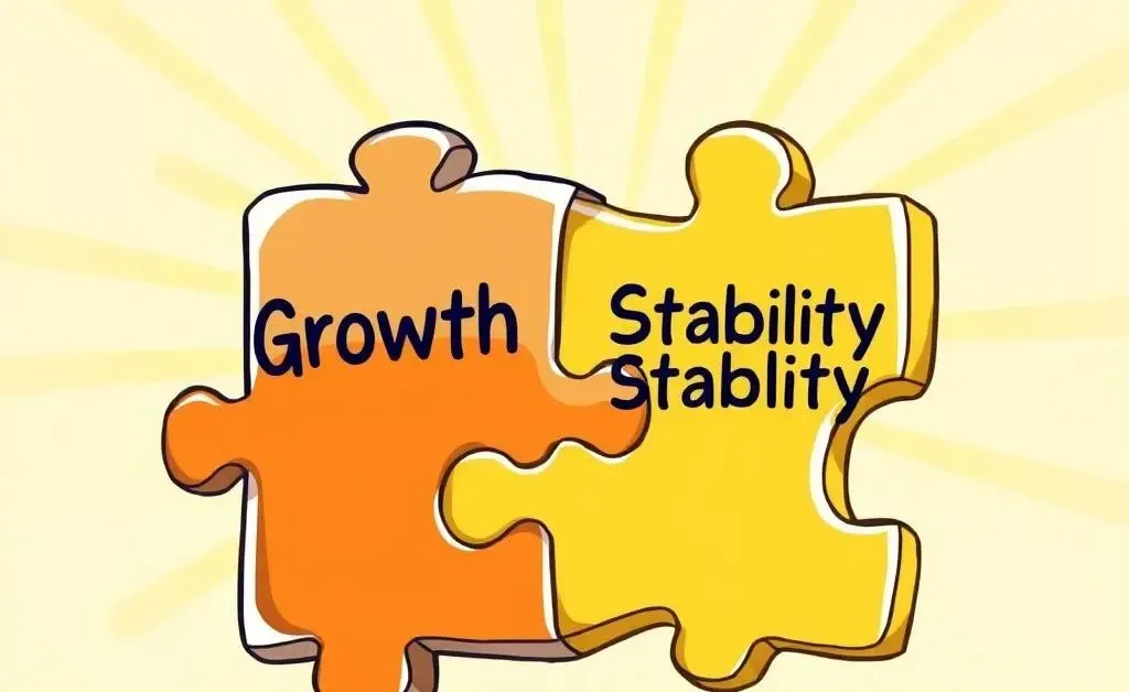 Illustration of a jigsaw puzzle representing growth and stability