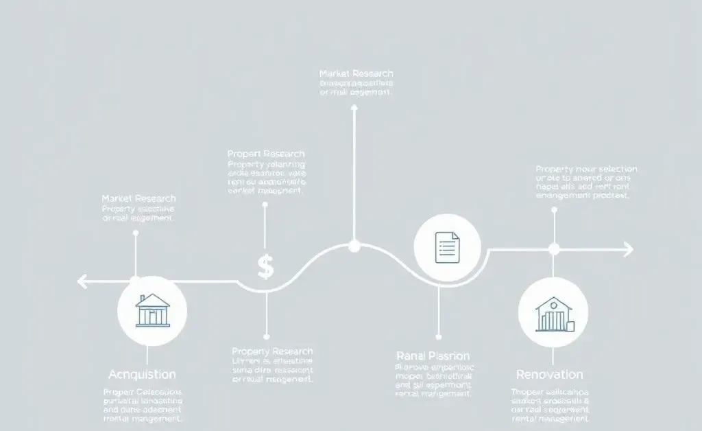 A journey map with milestones depicting different stages of investing in property.