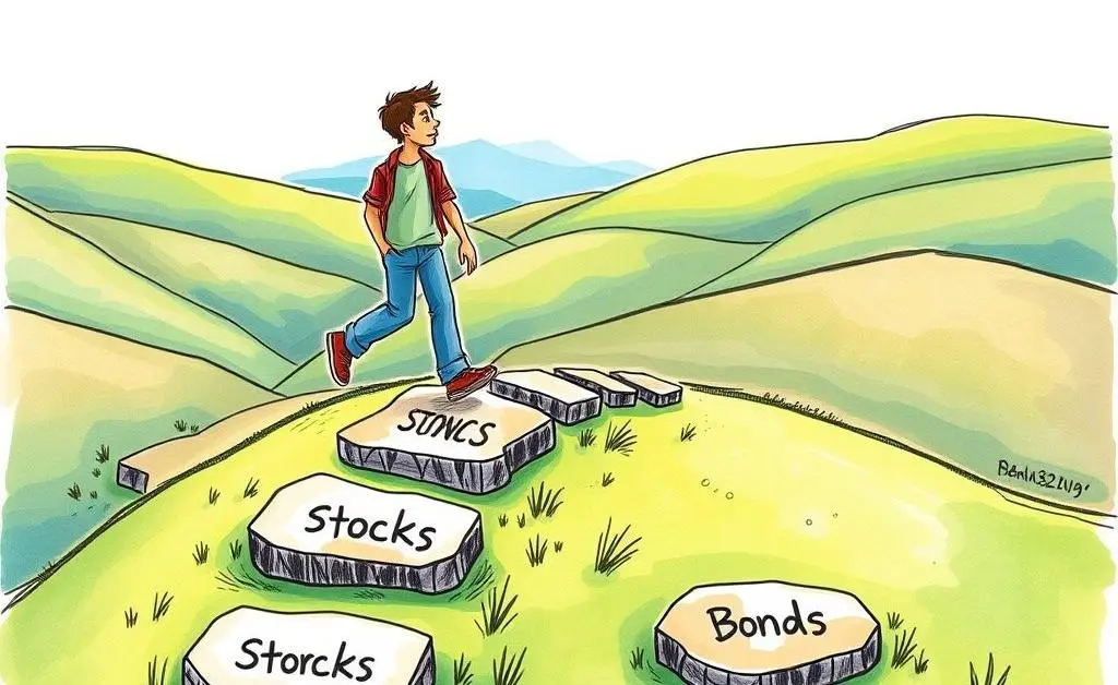 Person on financial journey with investment options