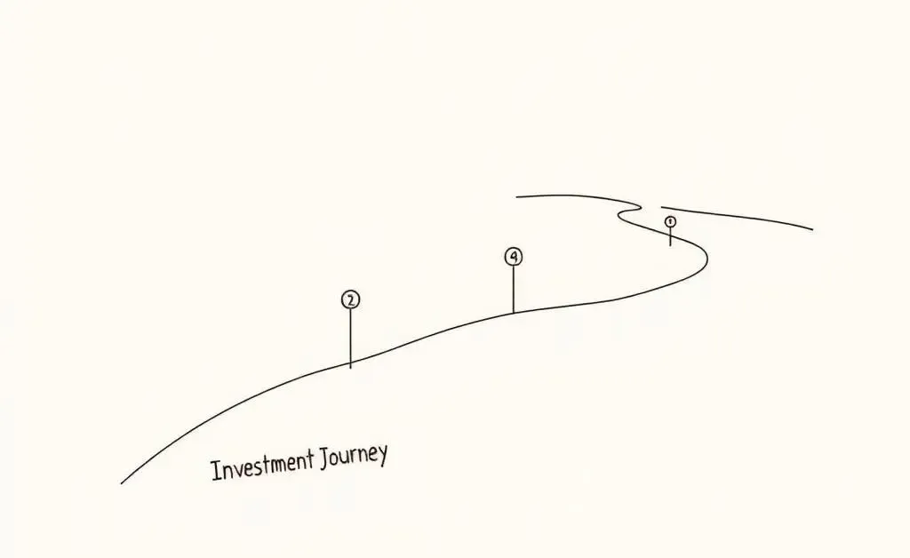 A winding path labeled 'Investment Journey' with milestones