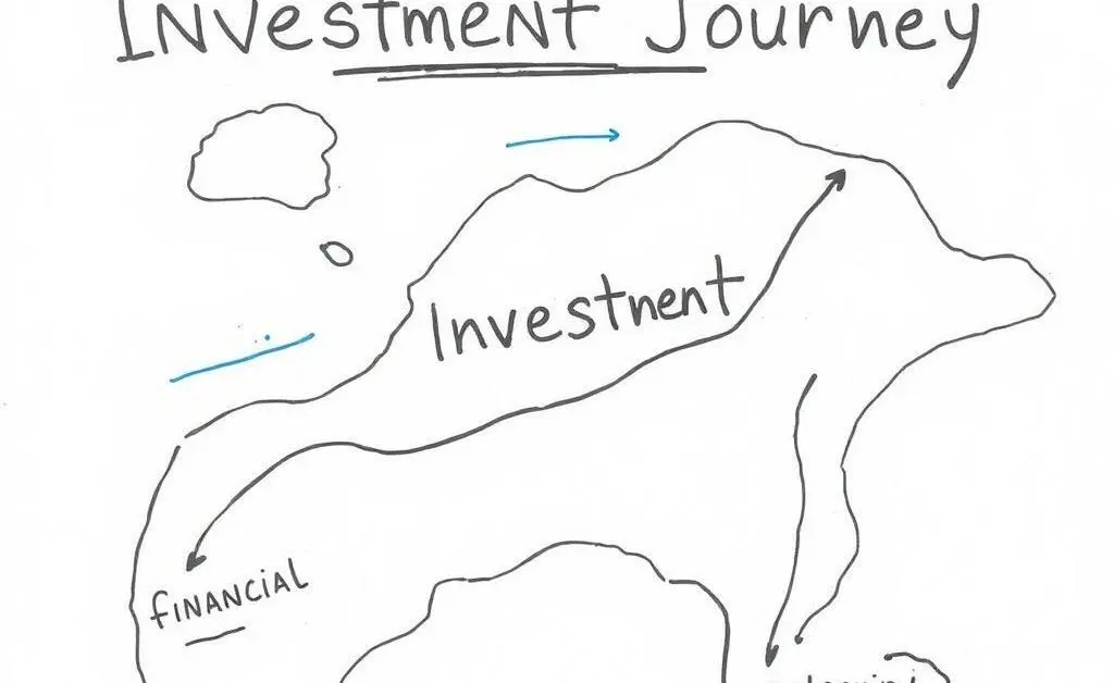 Hand-drawn map illustrating an investment journey