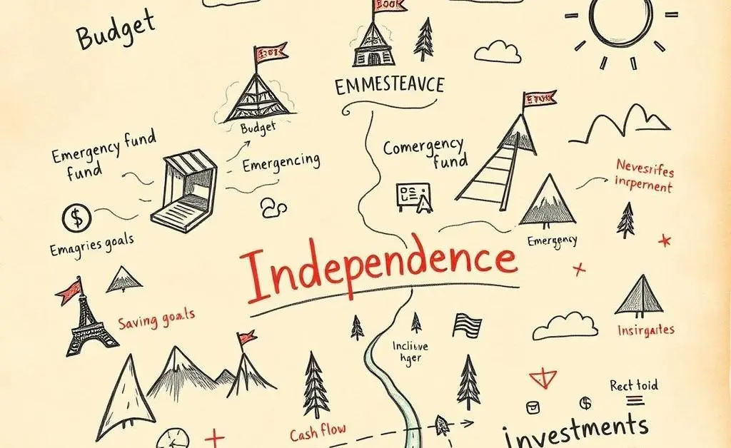 A map representing a journey to financial independence