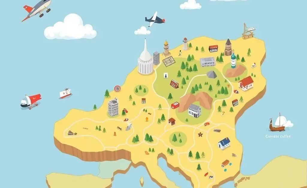 A cartoon-style map symbolizing the evolving investment landscape.