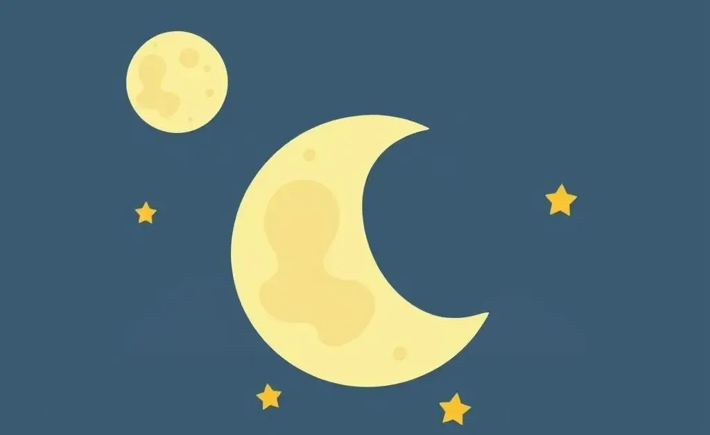 Cartoon-style image of the moon and stars symbolizing patience in investing.