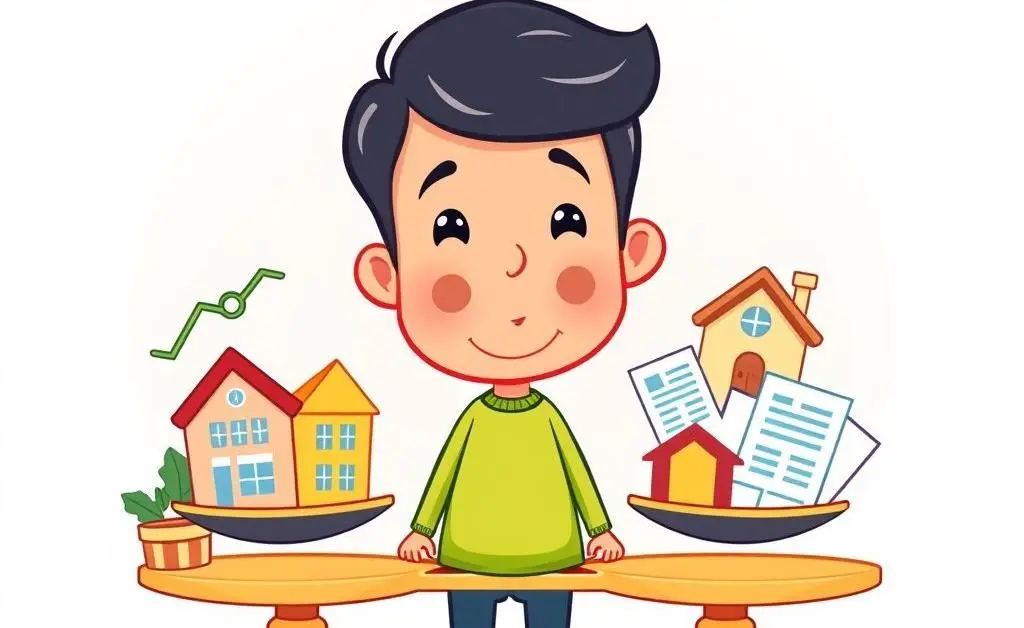Cartoon drawing of investment options
