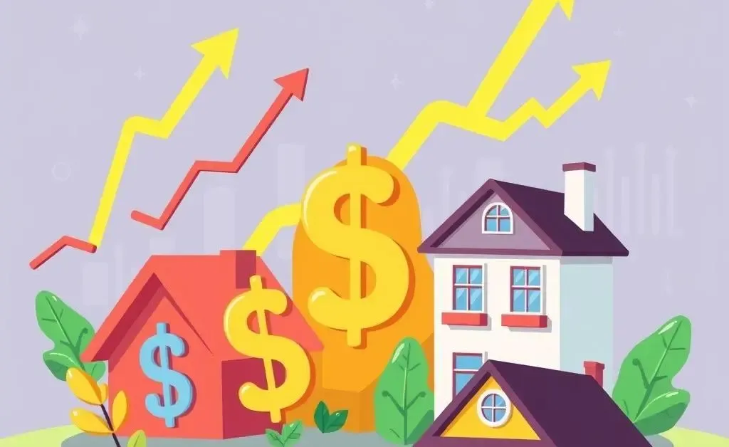 Symbols for stocks, bonds, and real estate representing investment options