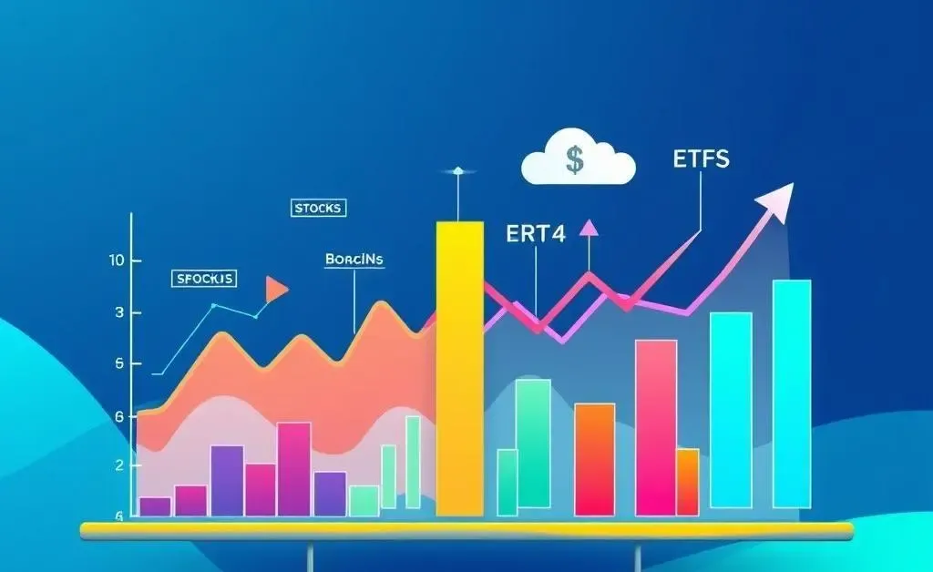Comparison of different investment options on a chart.