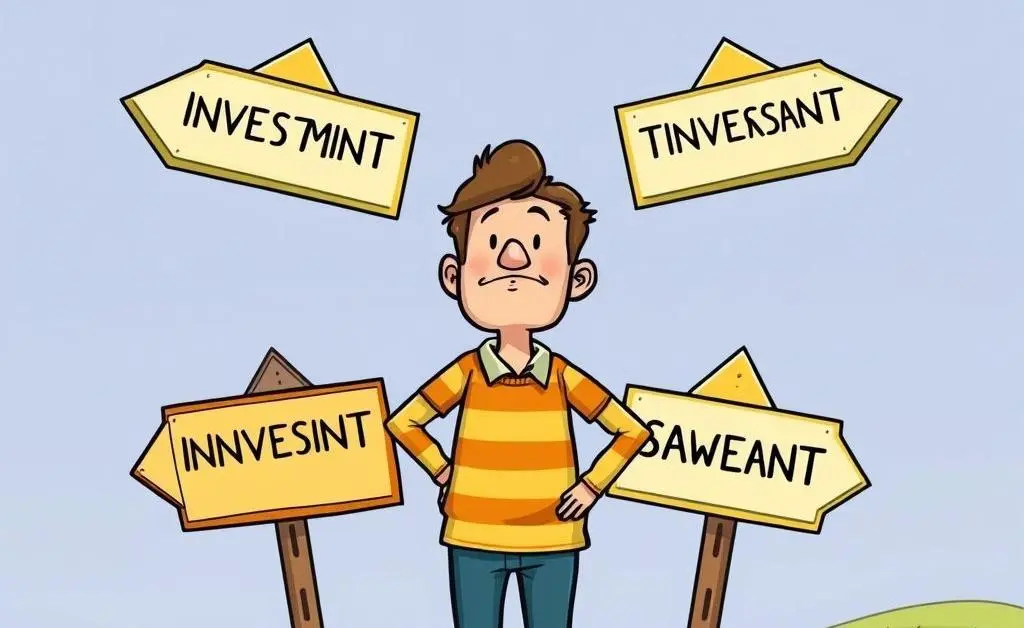 Person at an investment crossroads