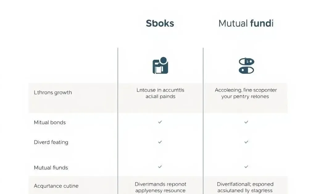 A simple table or chart showing various investment options like stocks, bonds, and mutual funds.
