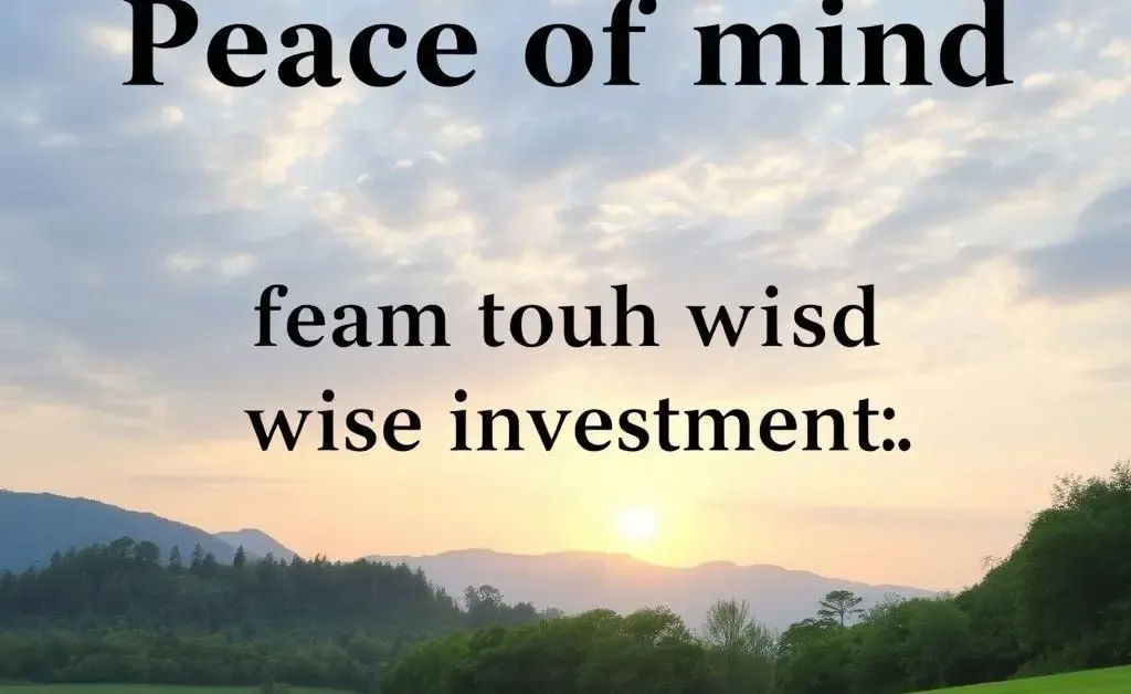 A serene landscape depicting a calming nature scene, symbolizing peace of mind from wise investments.