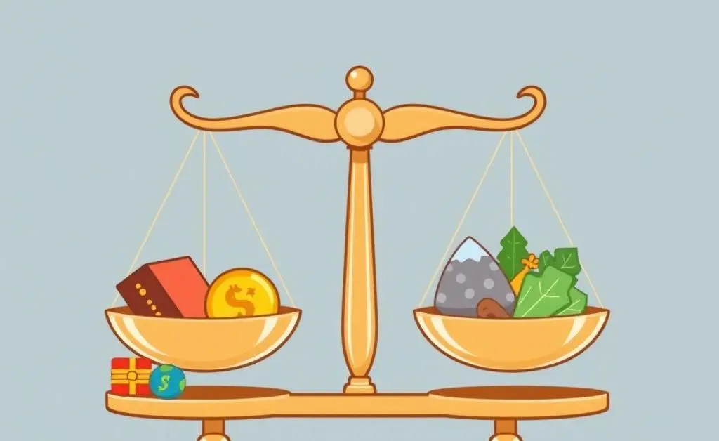 Balanced scale depicting diversified investment portfolio