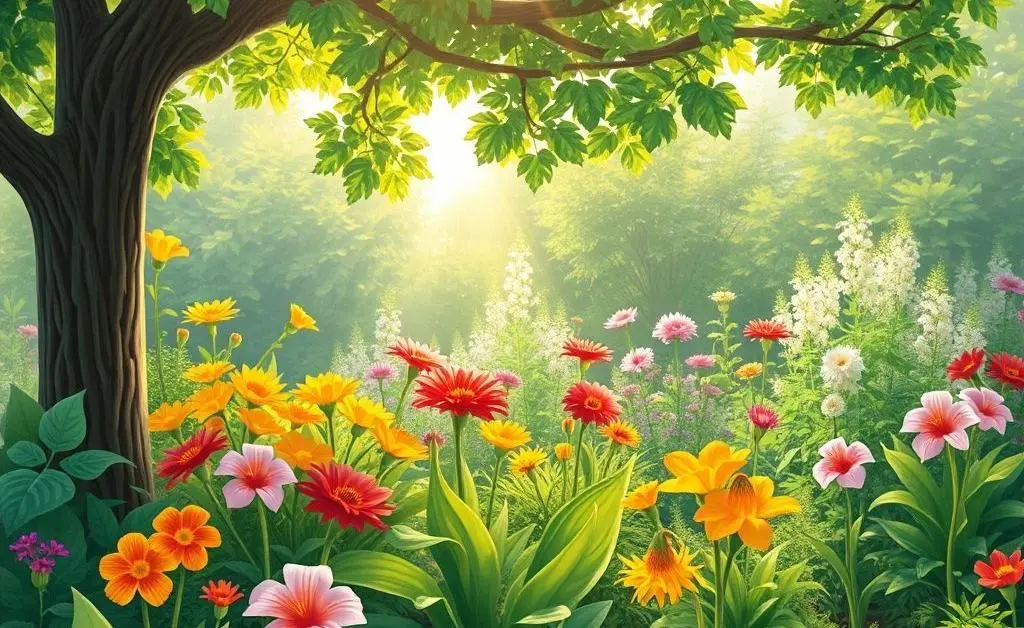 A garden metaphor illustrating investment portfolio growth.