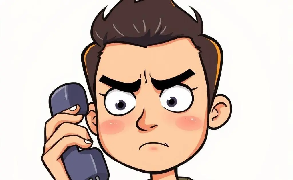 A person looking skeptically at their ringing phone