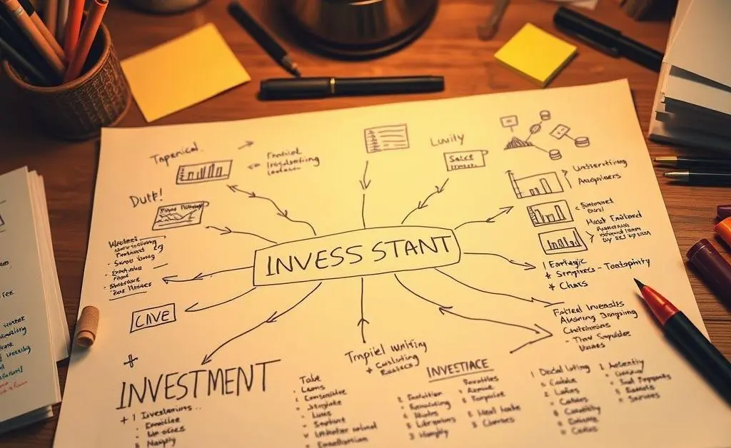 Hand-drawn plan for investment strategies