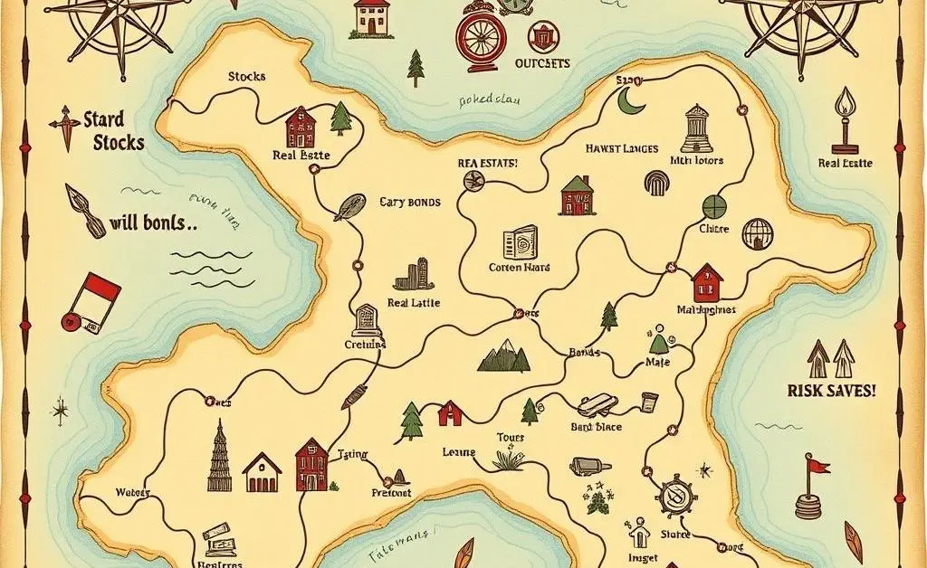 Map illustrating different investment strategies