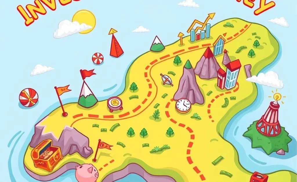 A map with various financial goals as destinations.
