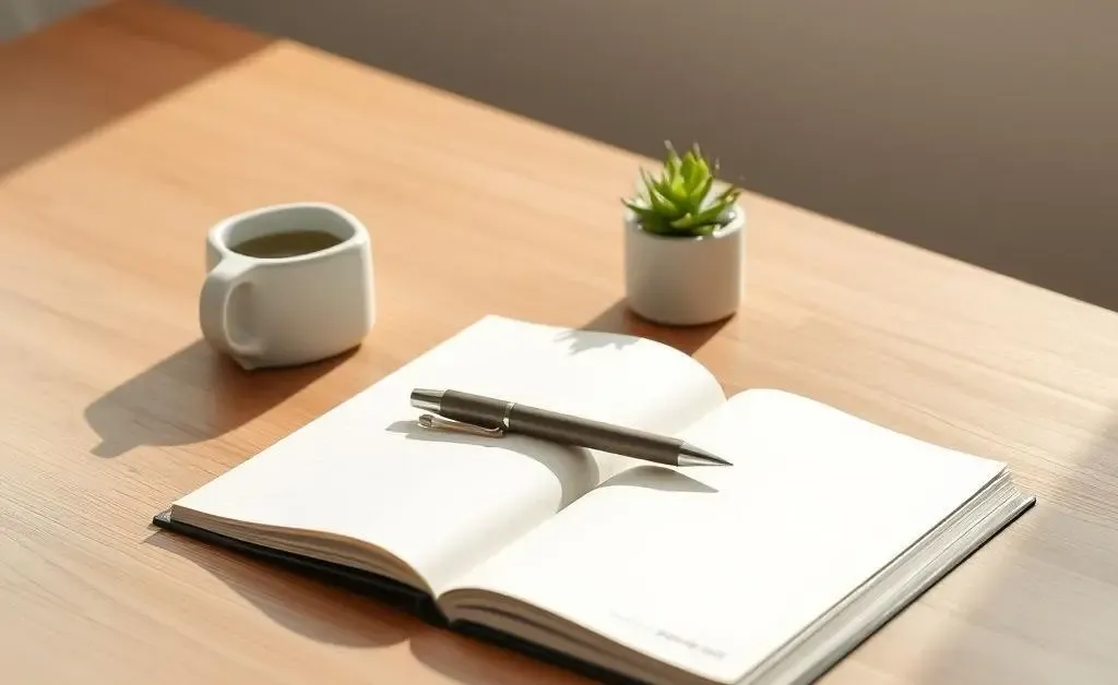 Minimalist desk setup for thoughtful investment planning