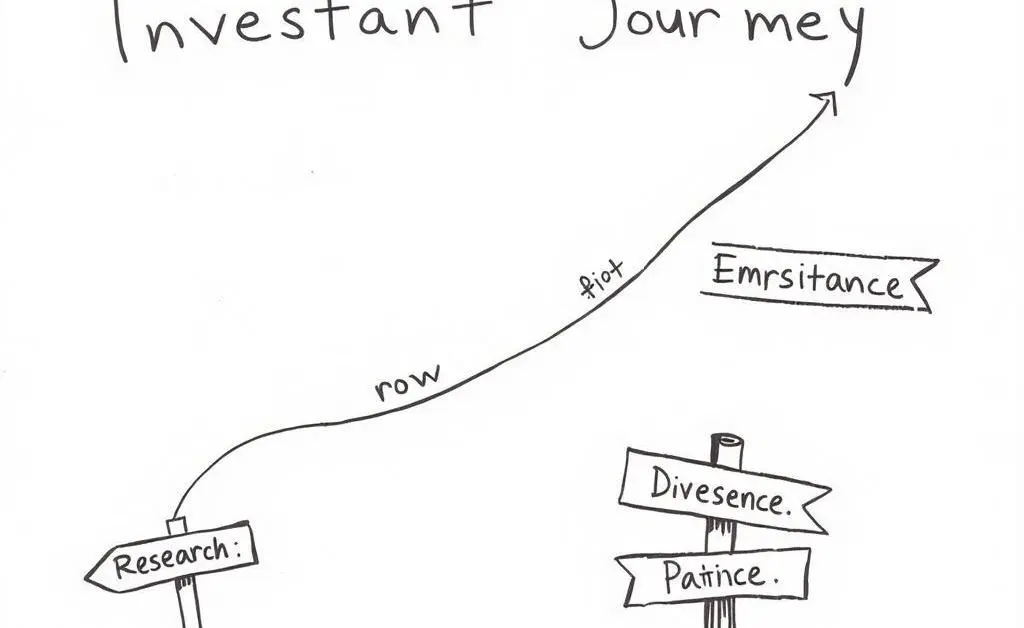 Hand-drawn roadmap of an investment journey