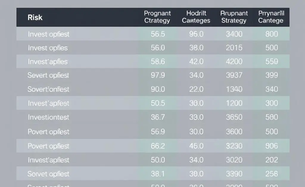 Table showing various investment strategies and their risk levels