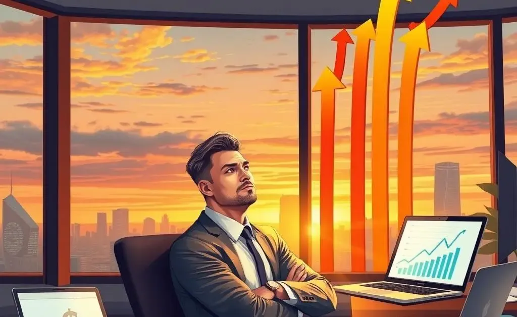 Investor contemplating future financial growth