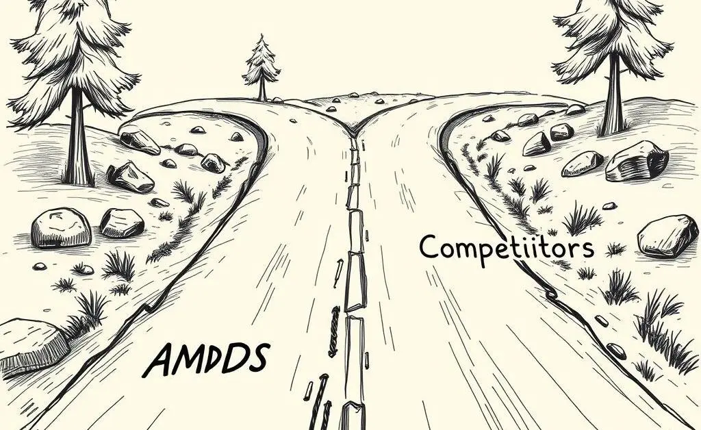 Road diverging between AMD AI Chips and Competitors