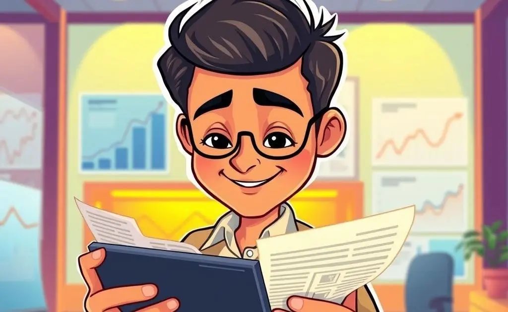 Investor reading financial news on a tablet