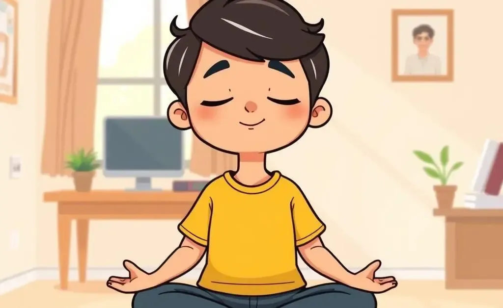Person practicing calm techniques before a job interview