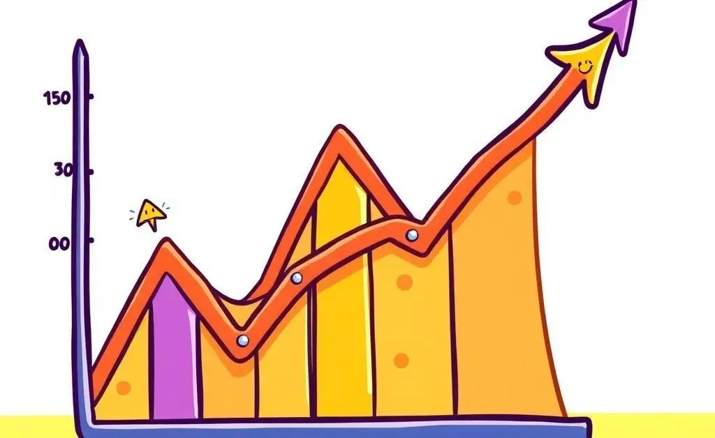 A cartoon-style graph showing job market fluctuations