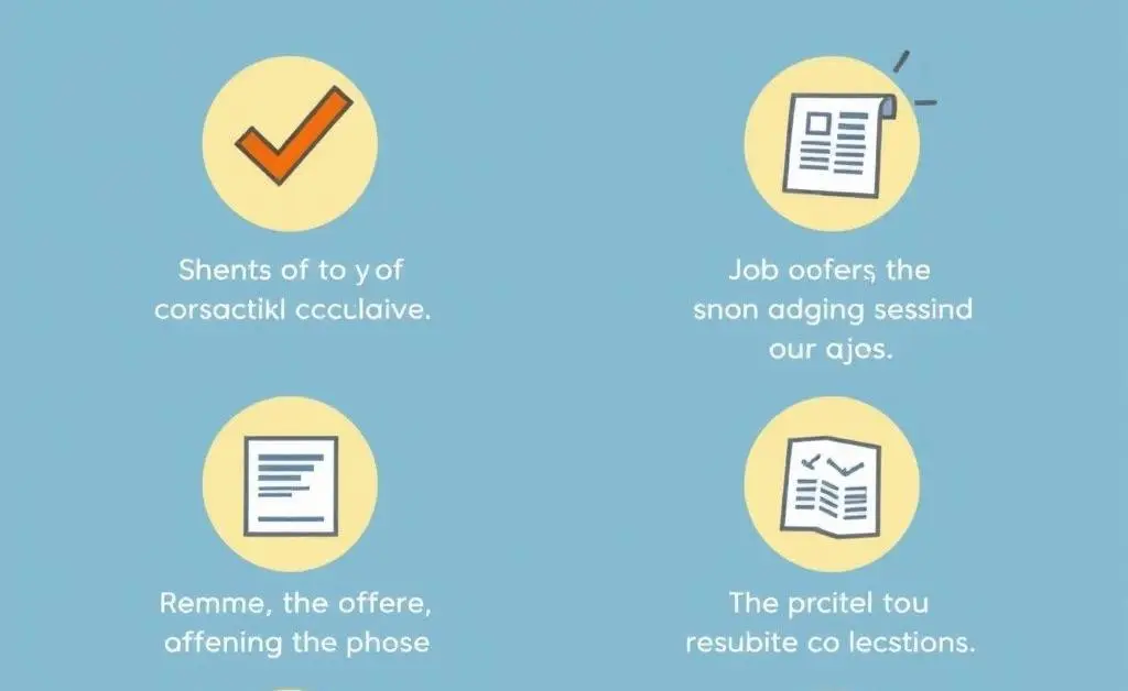 Cartoon checklist of job offer considerations