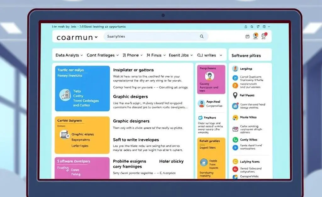 Illustration of job listings on a screen with various non-phone roles highlighted