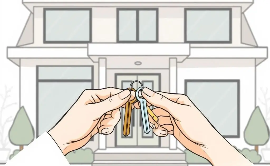 Hand holding keys to a new home