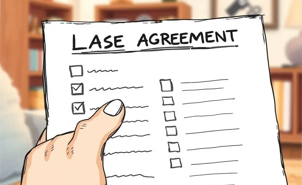 A checklist with lease agreement details