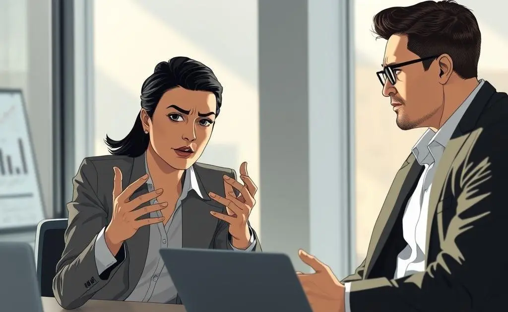 Two individuals in a friendly dialogue about health insurance
