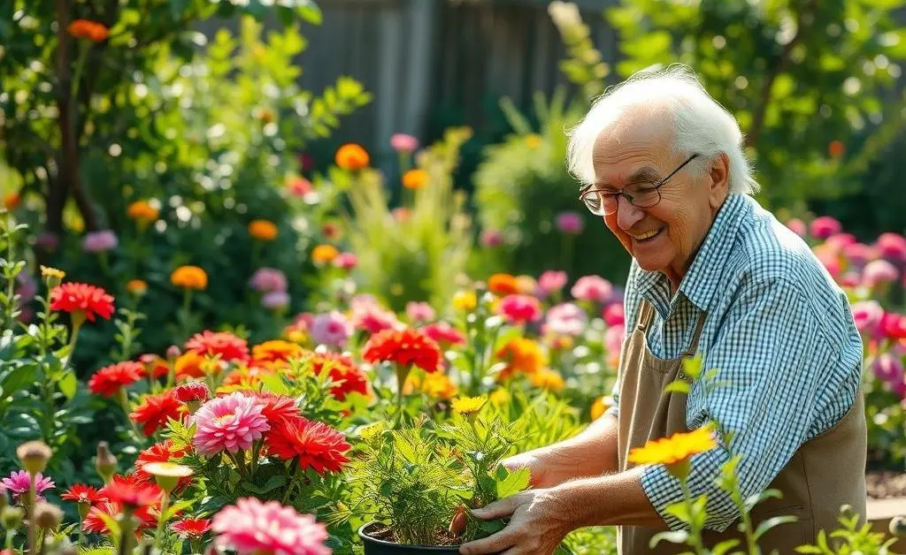 Person enjoying gardening as a leisure activity