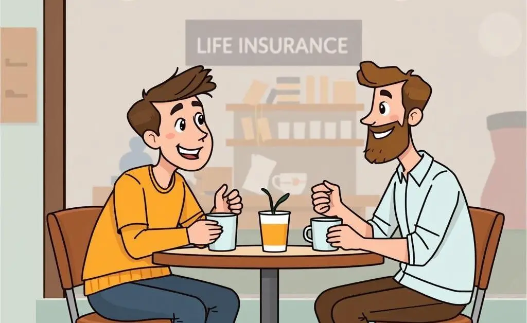Friends discussing life insurance plans