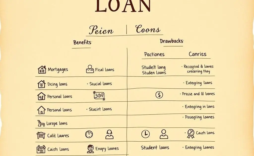 Comparison chart of different loan types.