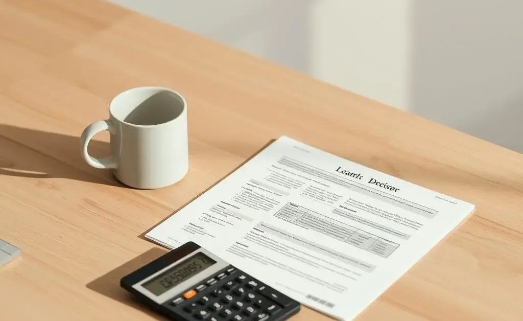 Loan documents and a calculator on a table