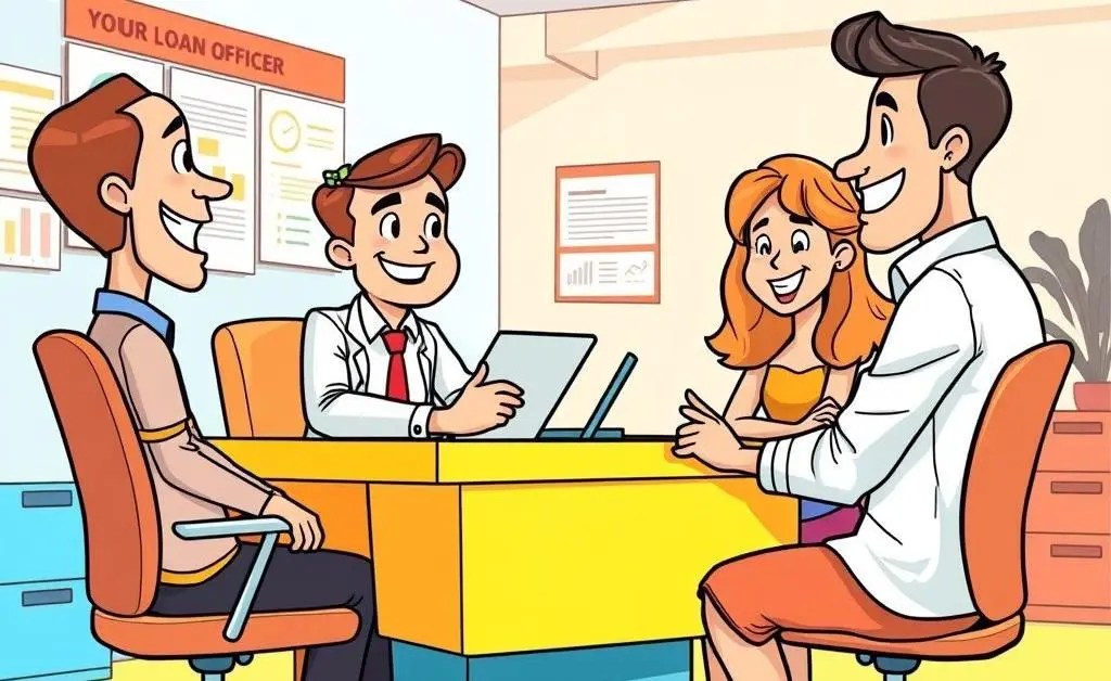 A meeting between a loan officer and a couple