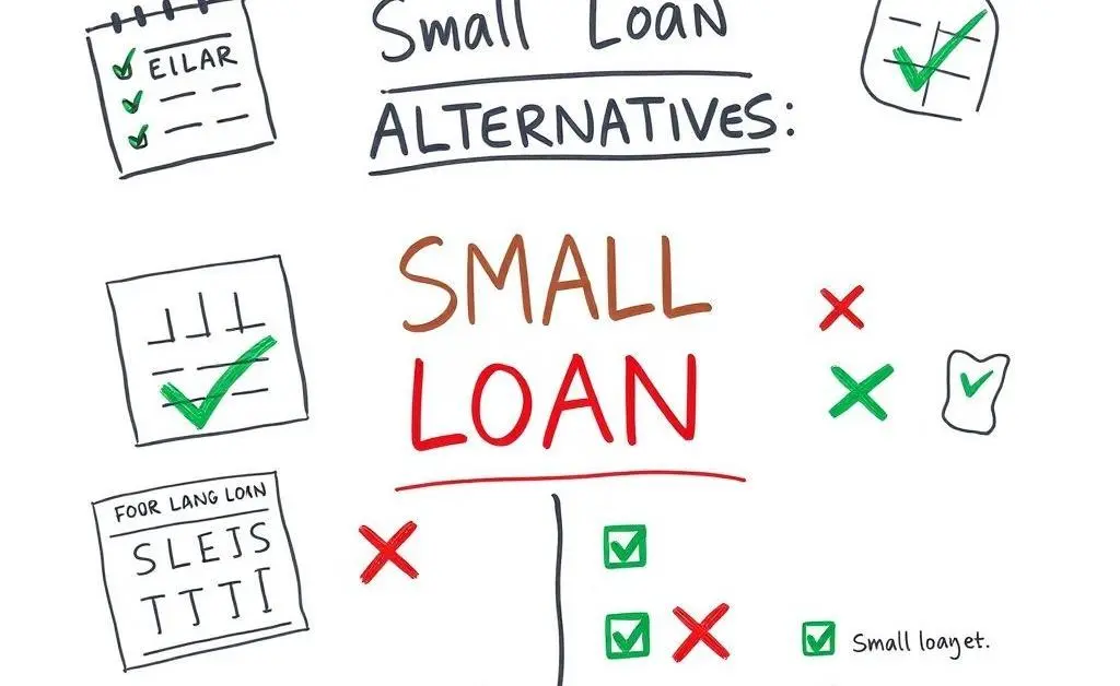 A graphic comparing different small loan options.