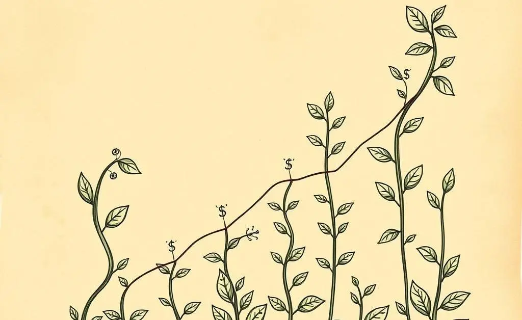 Growth chart with money plants