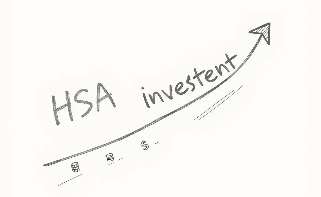 Timeline showing increasing savings for HSA investments