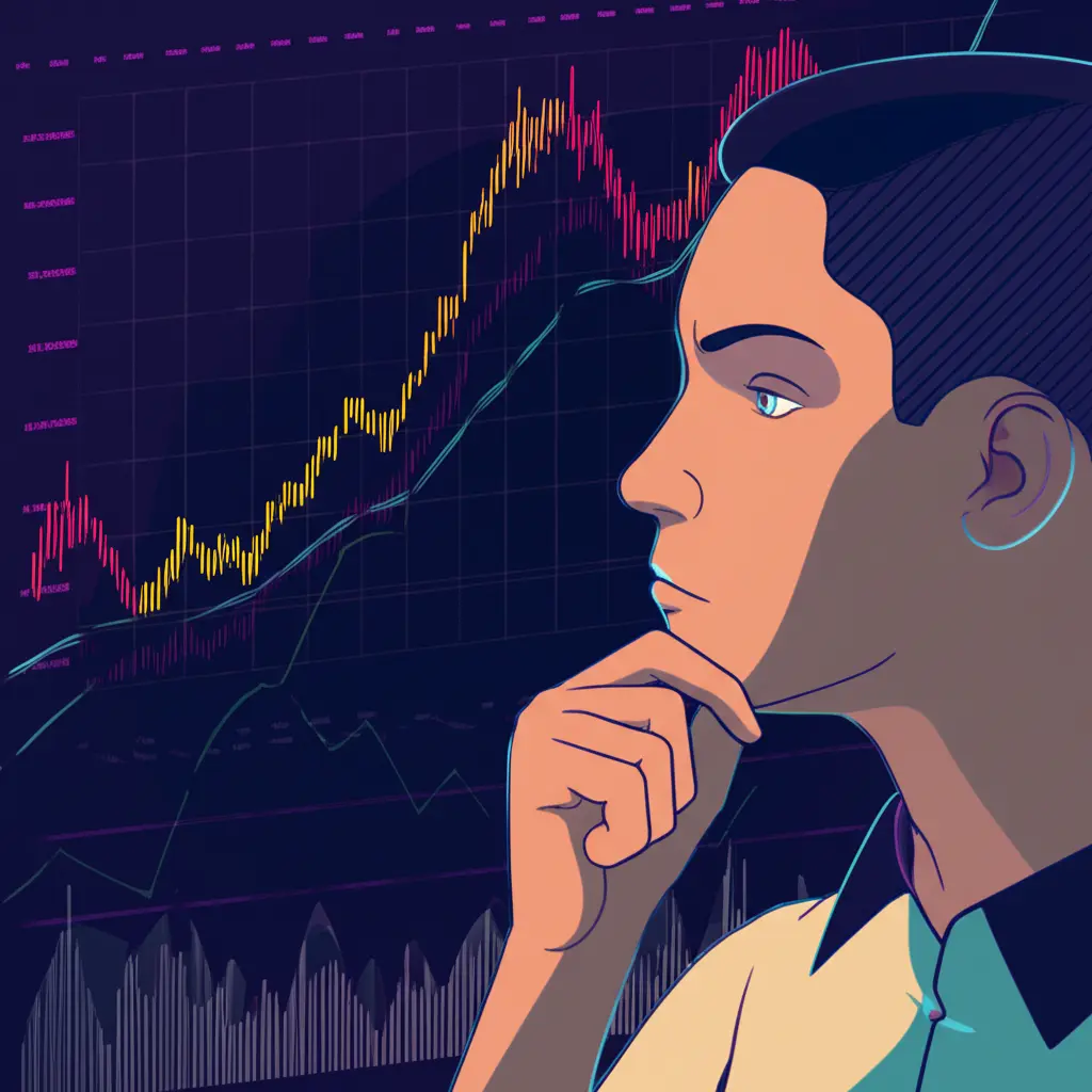 A person analyzing a long-term investment chart