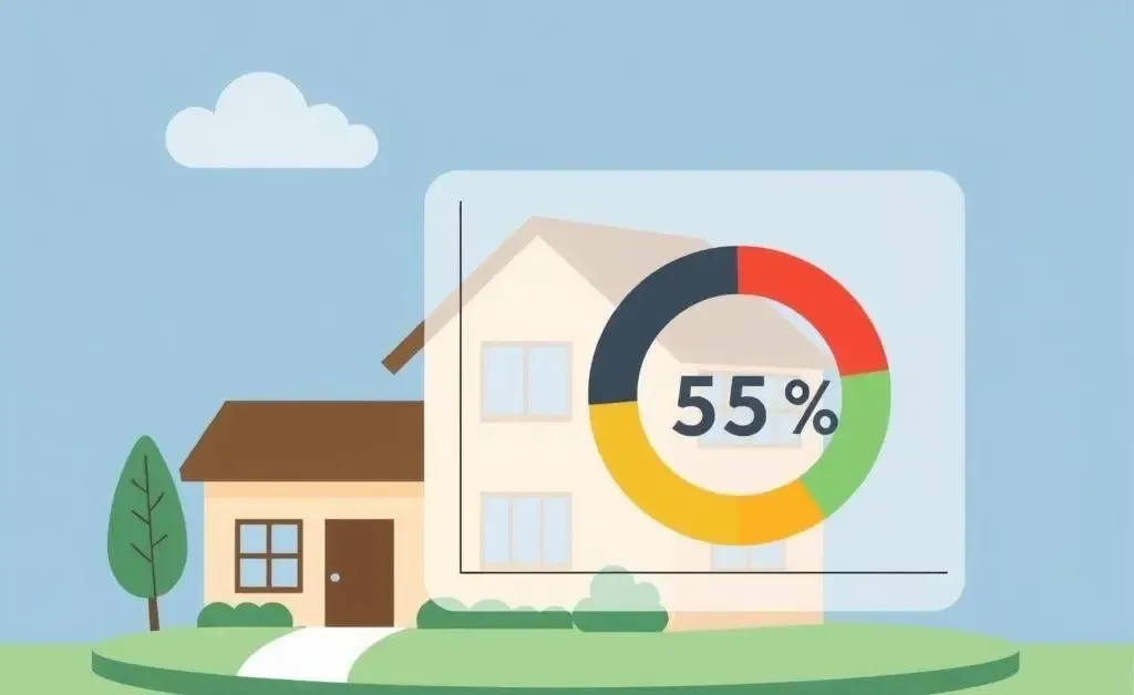 Illustration showing the basics of Loan-to-Value ratio in a simple chart.