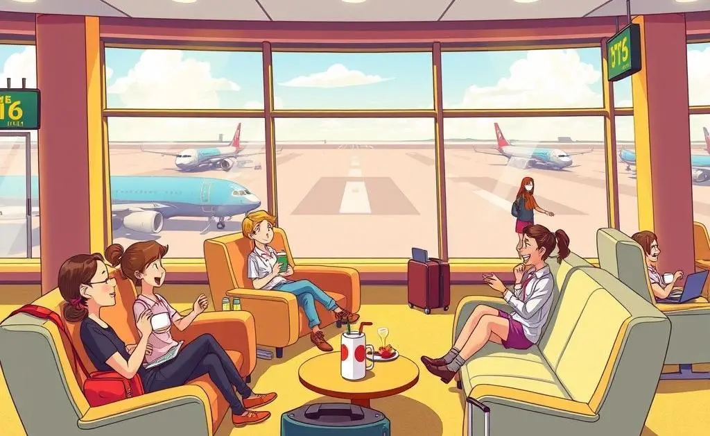 Comfortable seating in airport lounge