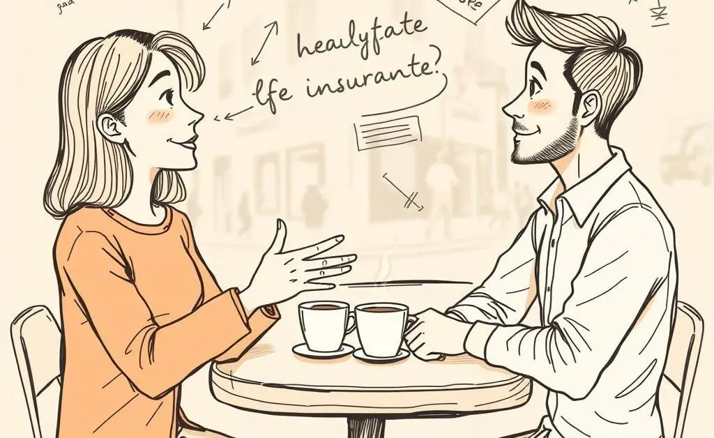 Two people discussing life insurance