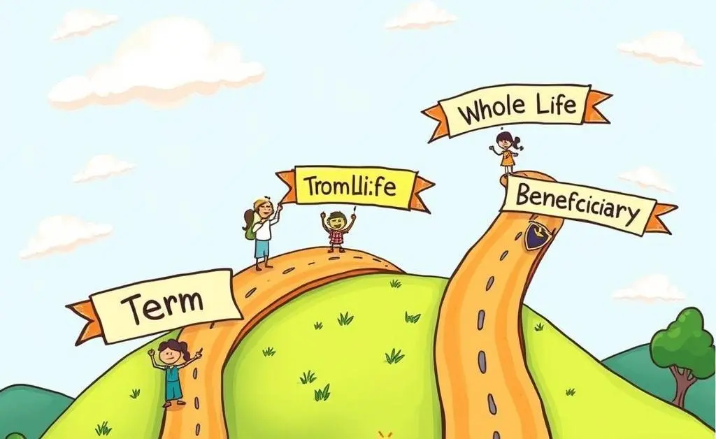 Roadmap with life insurance milestones