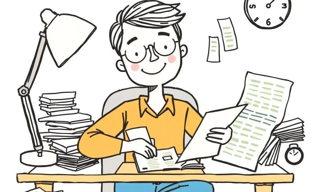 A person managing a budget amid bills on a desk