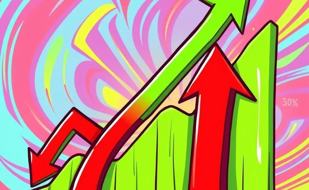 Illustration of economy graph showing market fluctuations.